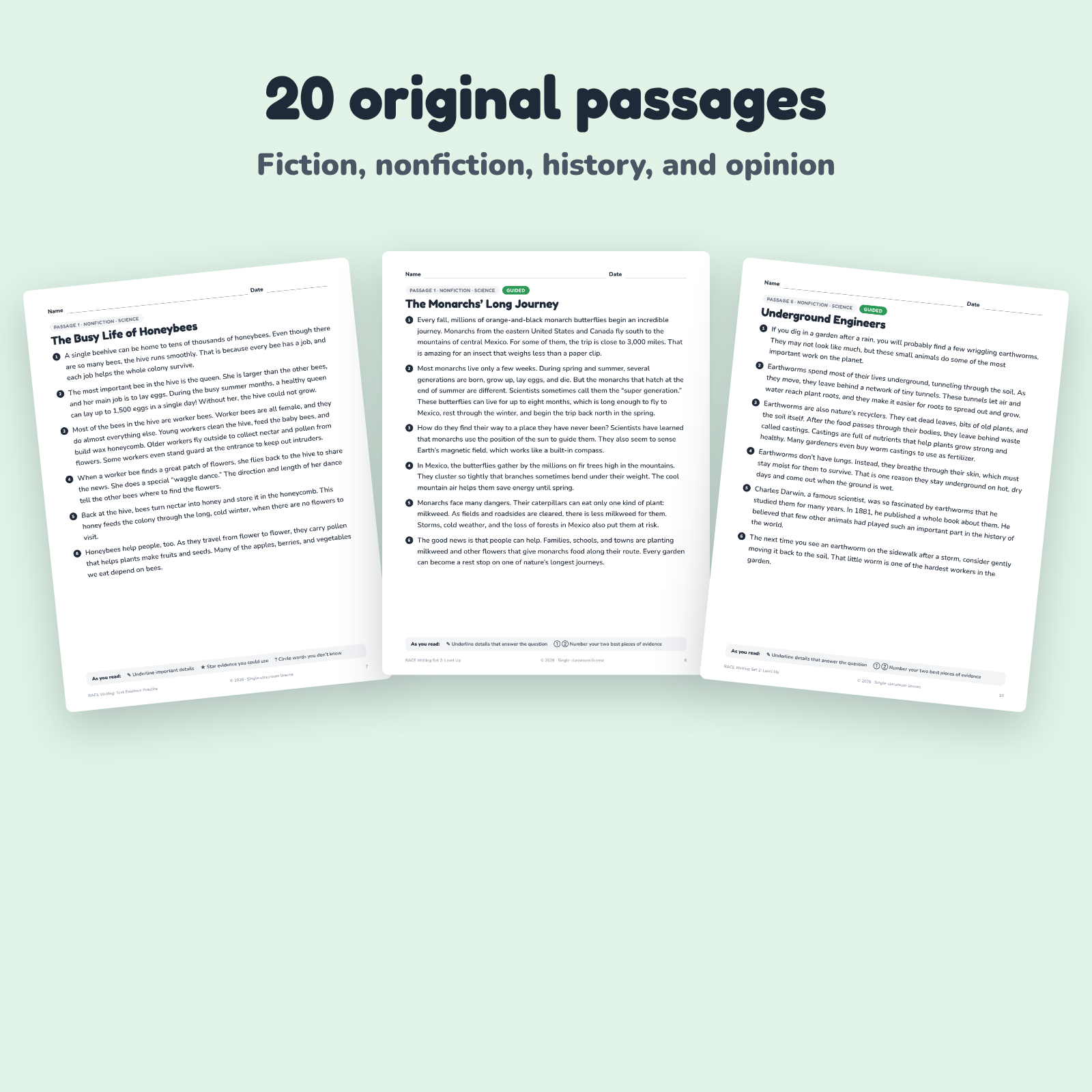 Three passage pages from the bundle